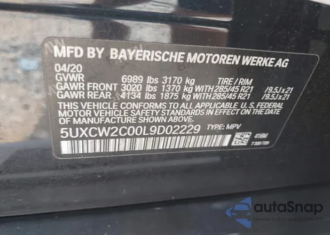 2020 BMW X7 xDrive40I from USA, damaged, VIN 5UXCW2C00L9D02229